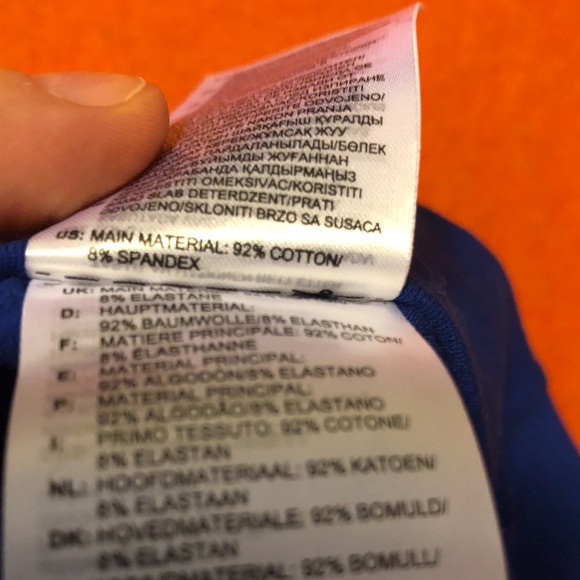 Adidas royal blue leggings with logo band on calves NWT - Picture 5 of 8